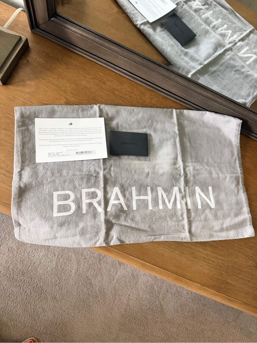 NWT Brahmin Elisa Linen Croc-Embossed Leather Satchel - Picture 4 of 10